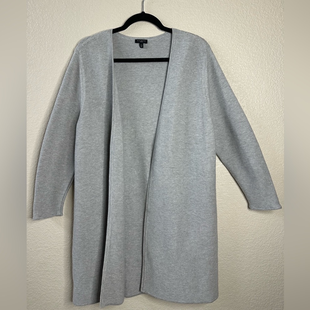TALBOTS P Light Gray Cardigan C002